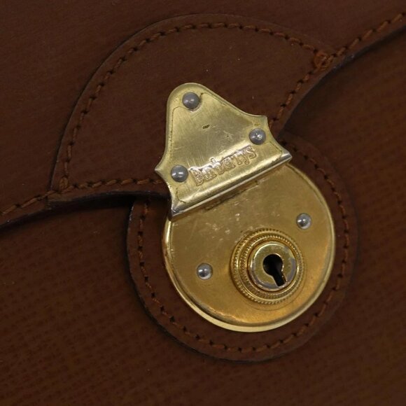 Burberrys Clutch Bag Leather Brown Auth - Picture 10 of 16